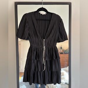 WAYF Pleated Tiered Dress